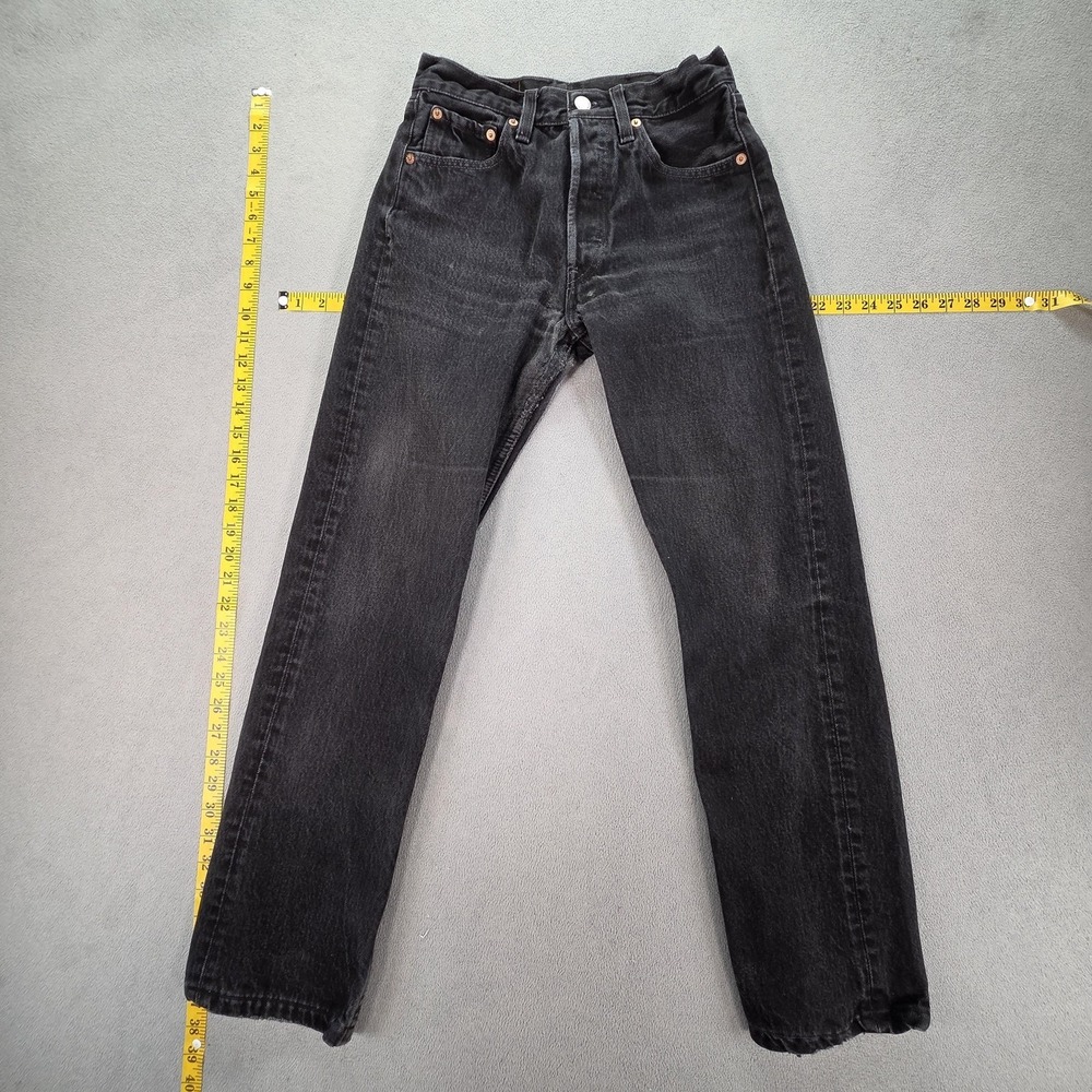VTG Levis 501 Jeans Mens Black Straight Button Fly Made USA Fits‎ 25x28